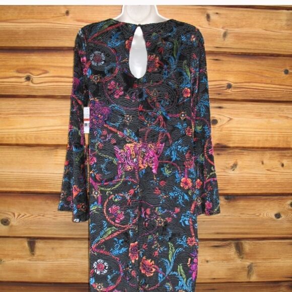 NWT Black Multi Velvet Dress - Picture 6 of 8